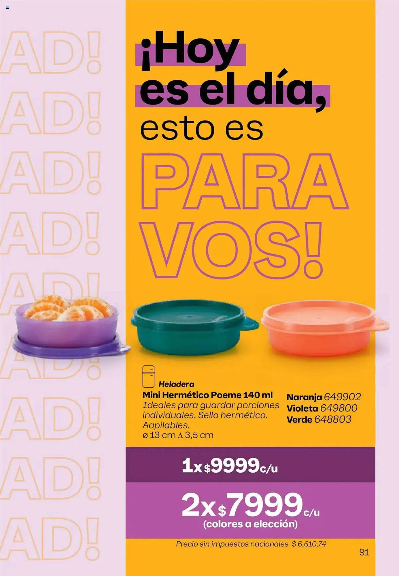 Ofertas de Folleto Tupperware 13 de octubre al 3 de noviembre 2025 - Página 92 del catálogo
