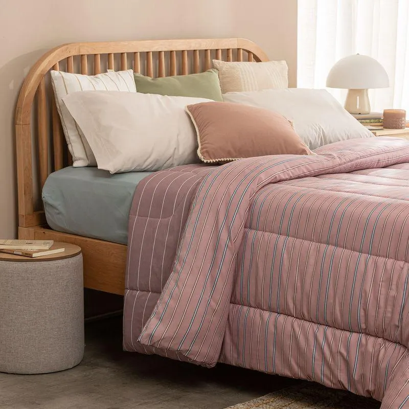 Acolchado King Size Reversible Raya Berry