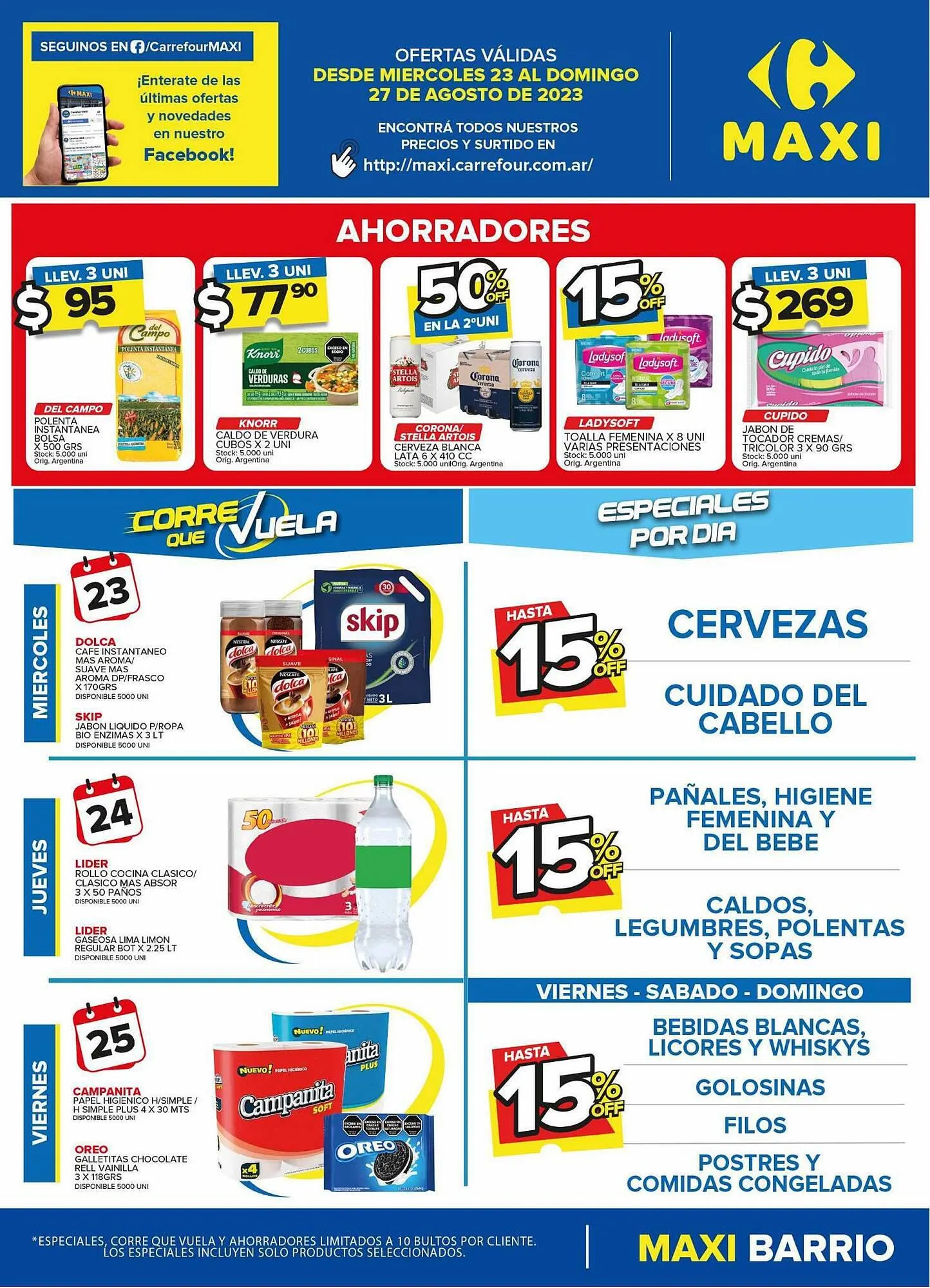 Ofertas de Catálogo Carrefour Maxi 23 de agosto al 27 de agosto 2023 - Página 1 del catálogo