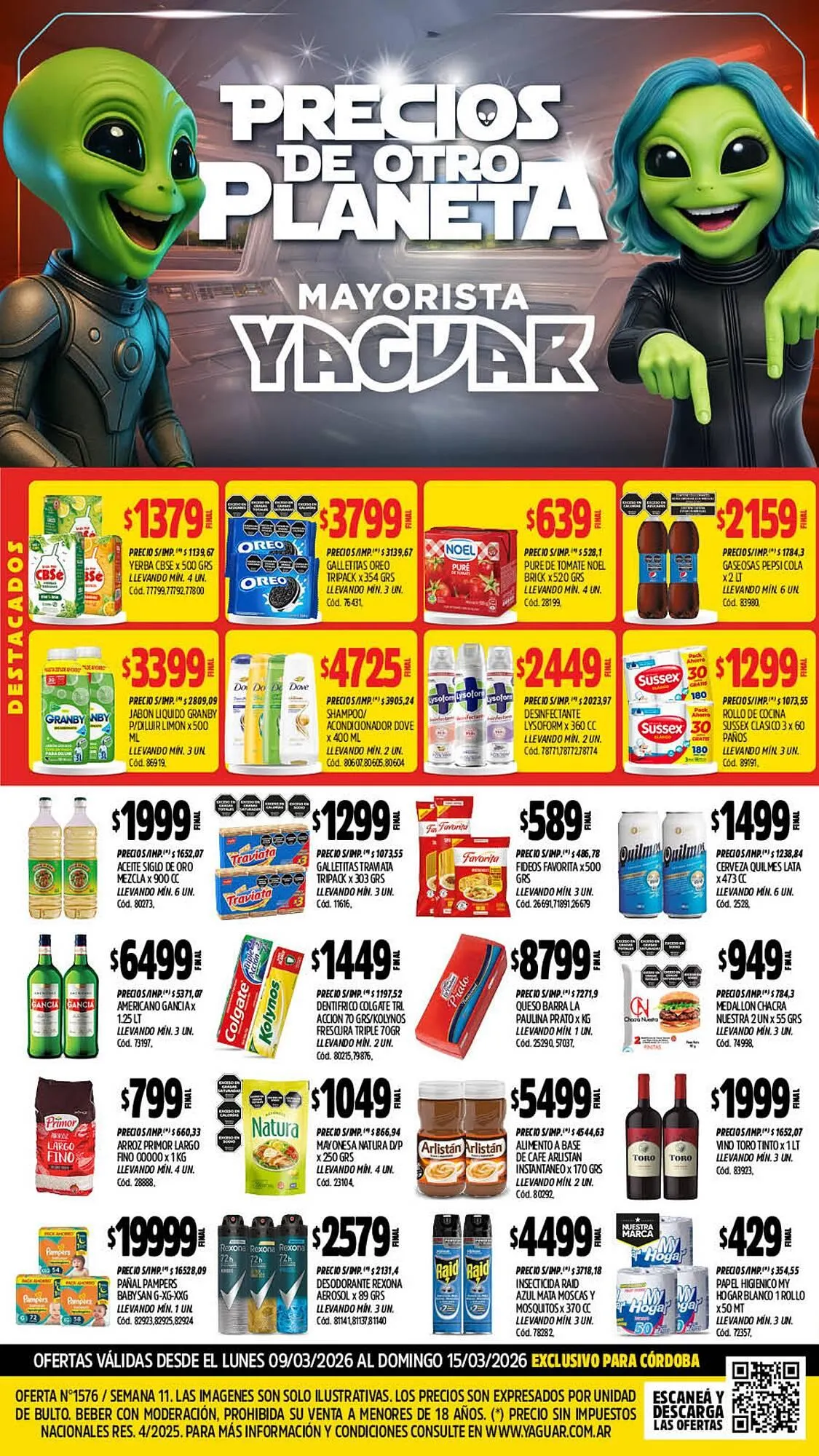 Ofertas de Catálogo Supermercados Yaguar 9 de marzo al 15 de marzo 2026 - Página 1 del catálogo