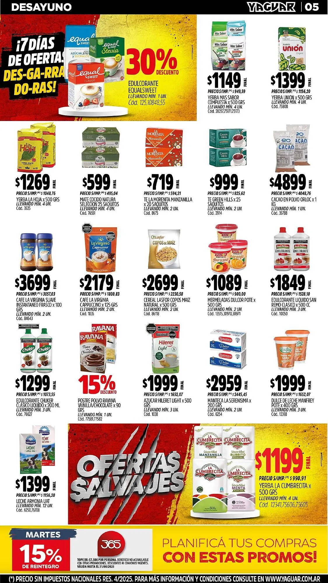 Ofertas de Catálogo Supermercados Yaguar 4 de agosto al 11 de agosto 2025 - Página 5 del catálogo
