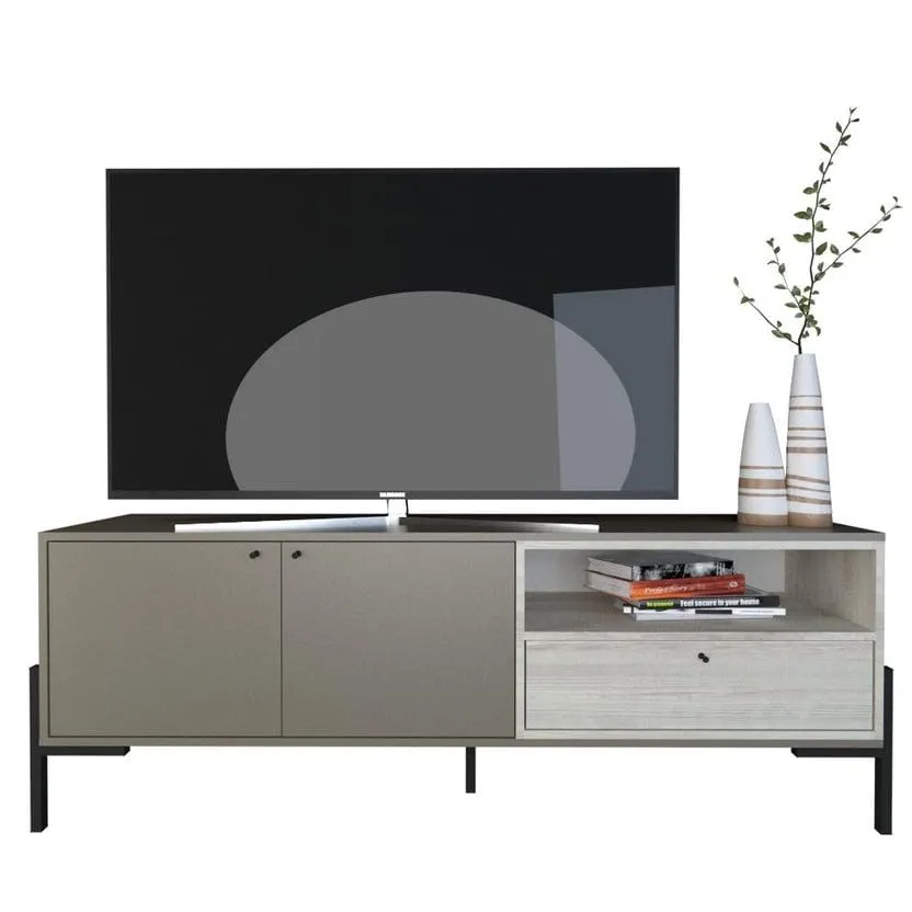 Rack de TV Metal Wood 55" gris nogal