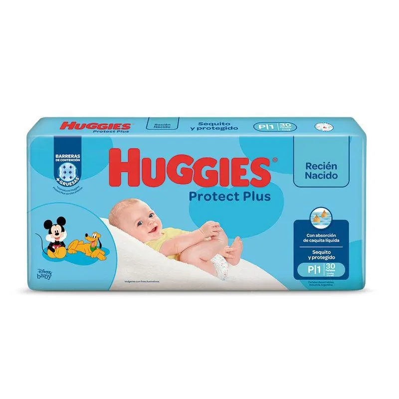 Pañales Huggies Protect Plus P 30 Un.