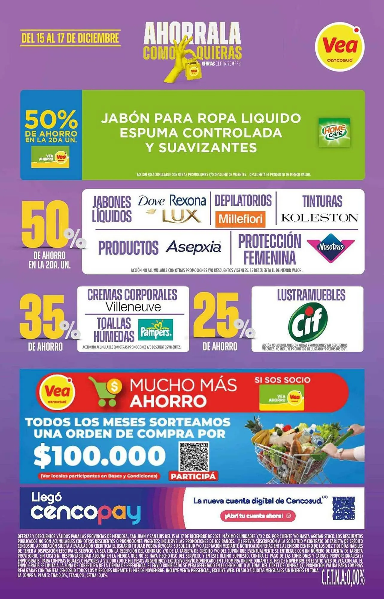 Ofertas de Catálogo Supermercados Vea 15 de diciembre al 17 de diciembre 2023 - Página 1 del catálogo
