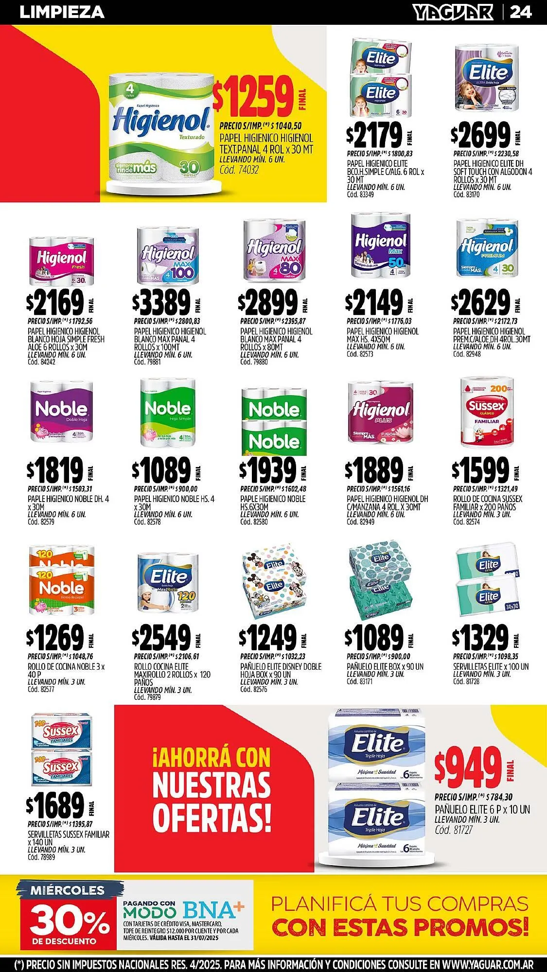 Ofertas de Catálogo Supermercados Yaguar 21 de julio al 28 de julio 2025 - Página 26 del catálogo