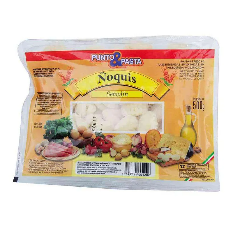 ÑOQUIS SEMOLIN PUNTO Y PASTA X 500 Gr