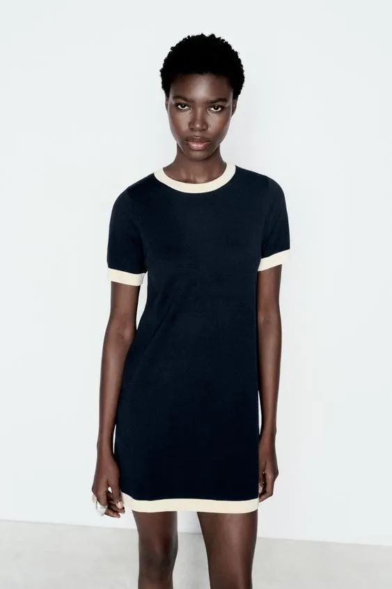 VESTIDO CORTO PUNTO LISO