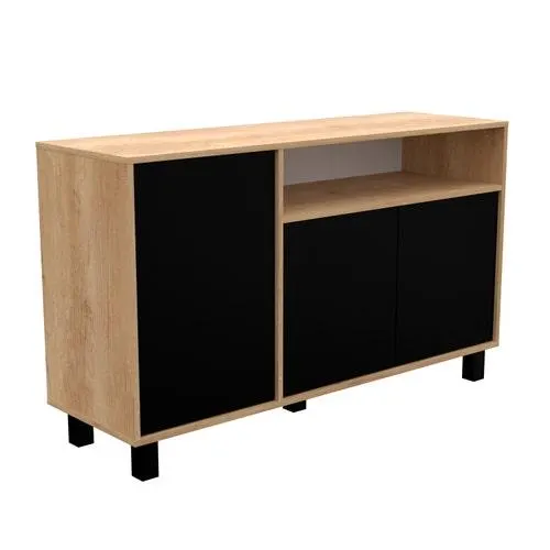 Bahiut Doors con puertas vajillero Nebra Nat negro Mosconi