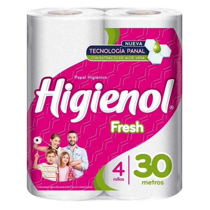 Papel Higienico Higienol Fresh Con Aloe 4 Ud.