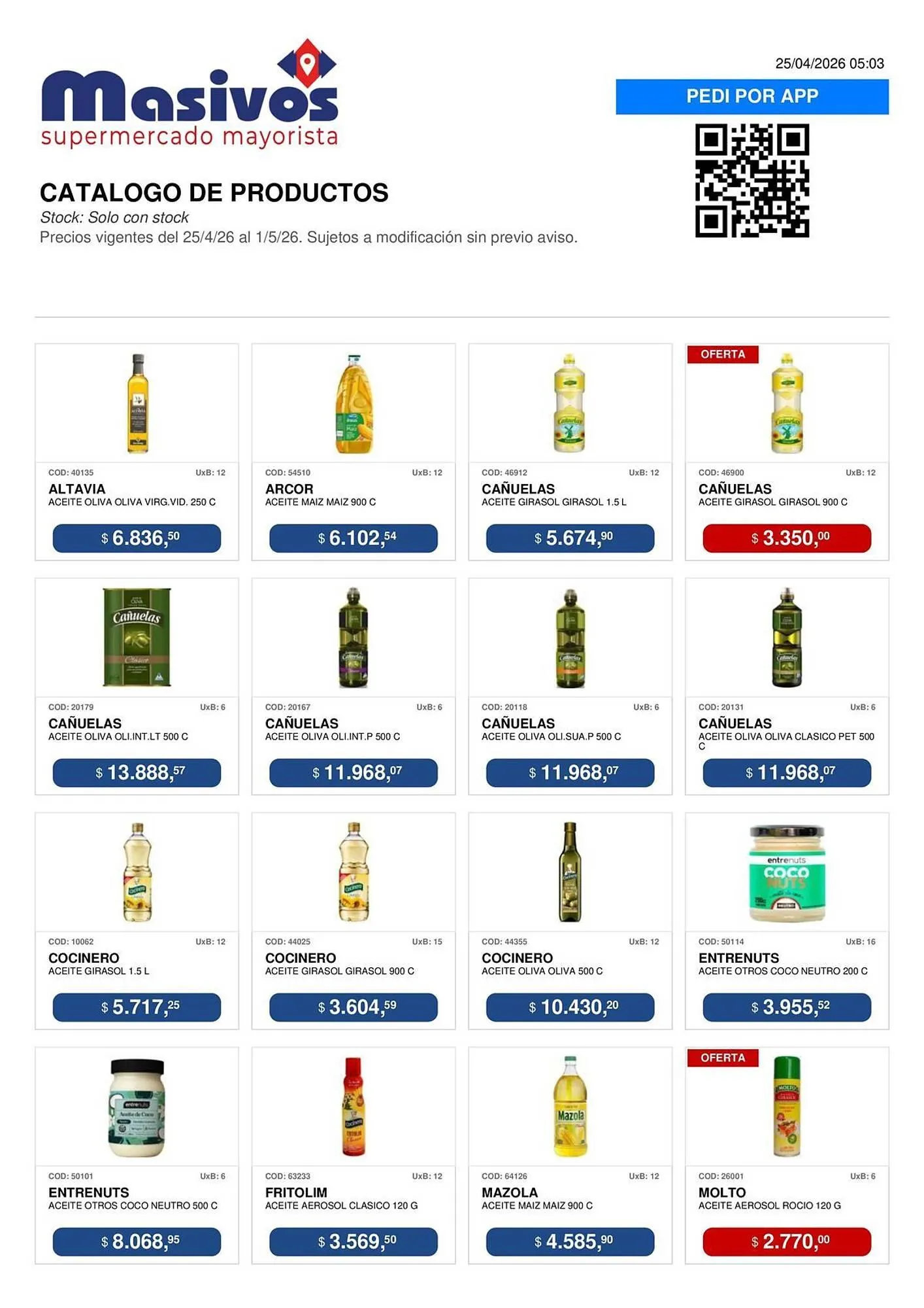 Ofertas de Catálogo Masivos 25 de abril al 1 de mayo 2026 - Página 1 del catálogo