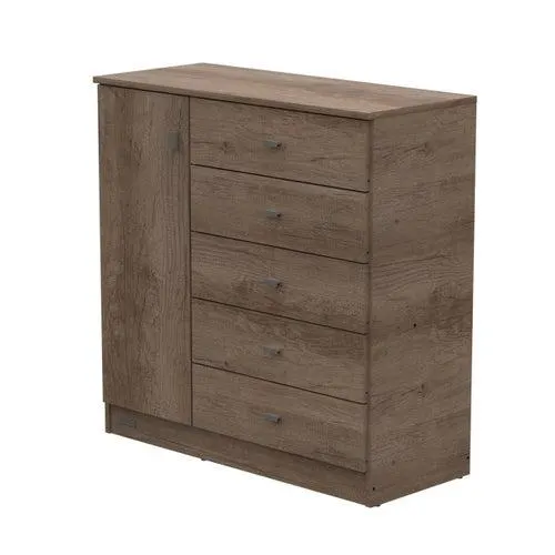 Comoda pack 5 cajones 1 puerta grei gris Mosconi