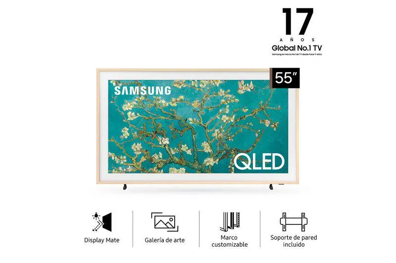 Smart TV 55" QLED UHD 4K Samsung The Frame Art Mode Beige QN55LS03BAGCZBT