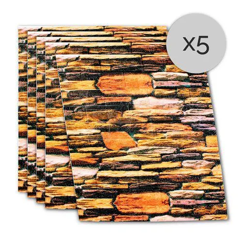 Placas 3D Autoadhesivas Piedras 70x77 Pack x5