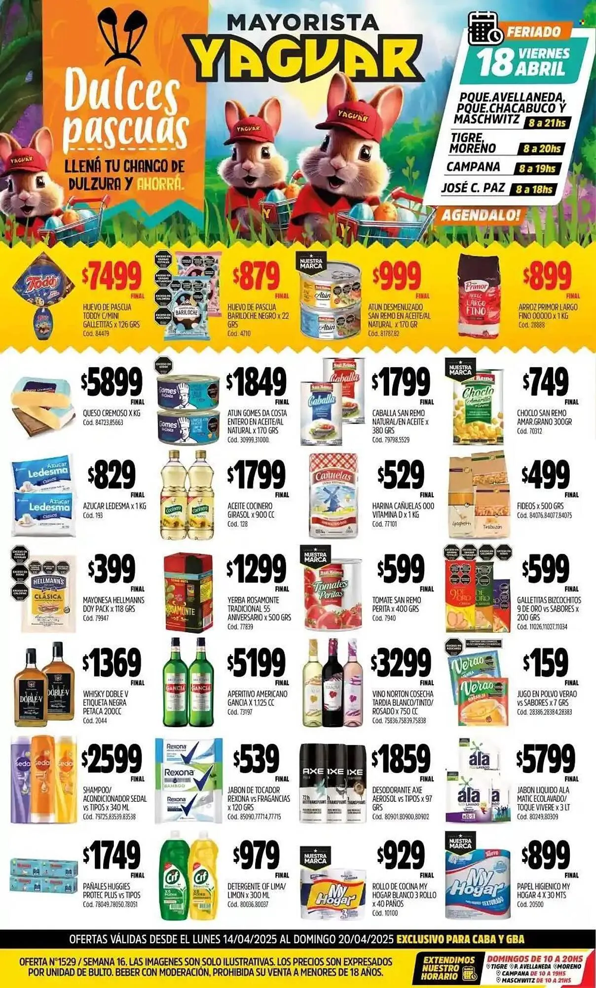 Ofertas de Catálogo Supermercados Yaguar 14 de abril al 21 de abril 2025 - Página 1 del catálogo