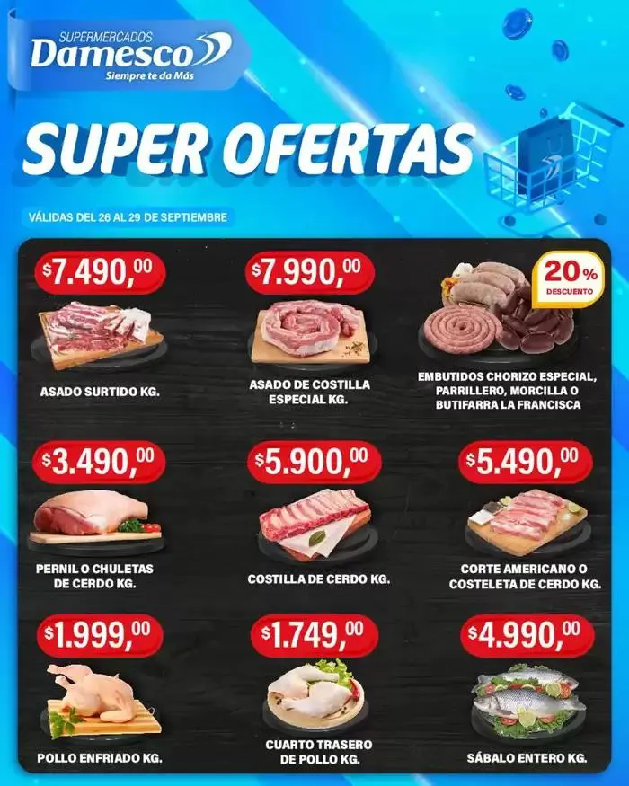 Ofertas de Ofertas Supermercados Damesco 26 de septiembre al 10 de octubre 2024 - Página 1 del catálogo