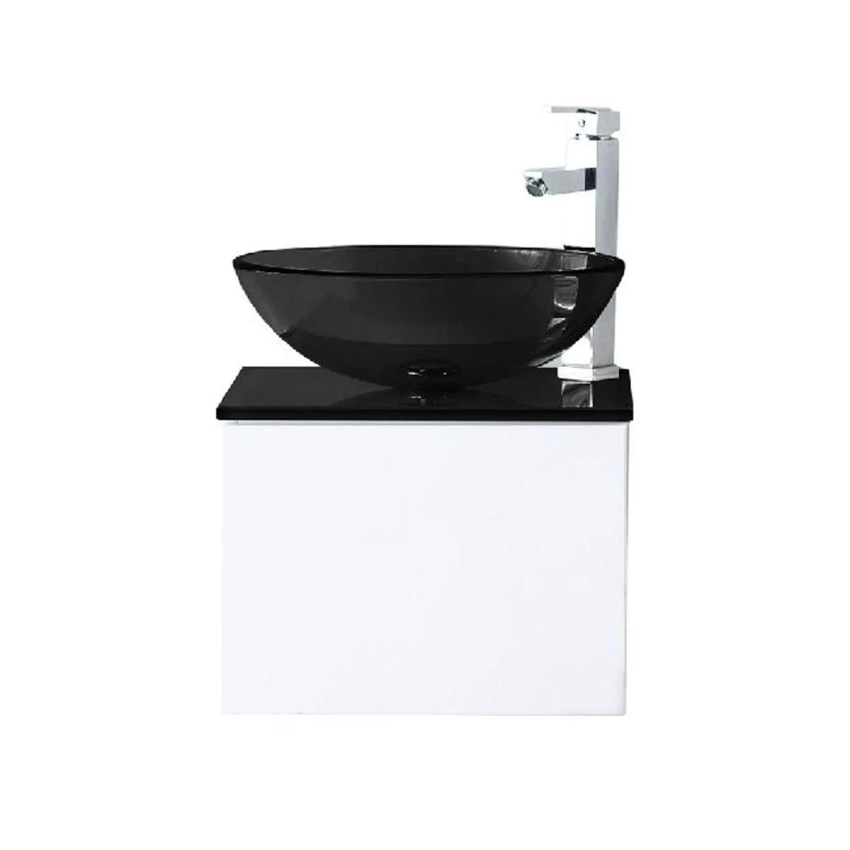 Mueble Baño Pentas Vidrio Black con Lavamanos 43x43x46 cm Vessanti