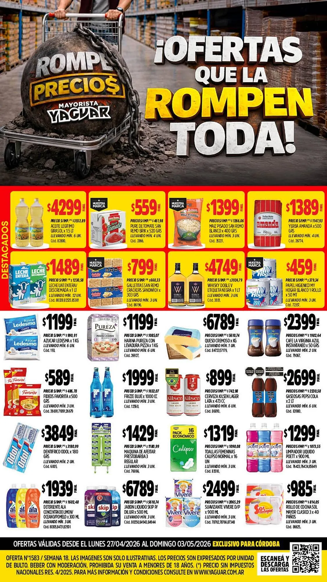 Ofertas de Catálogo Supermercados Yaguar 27 de abril al 3 de mayo 2026 - Página 1 del catálogo