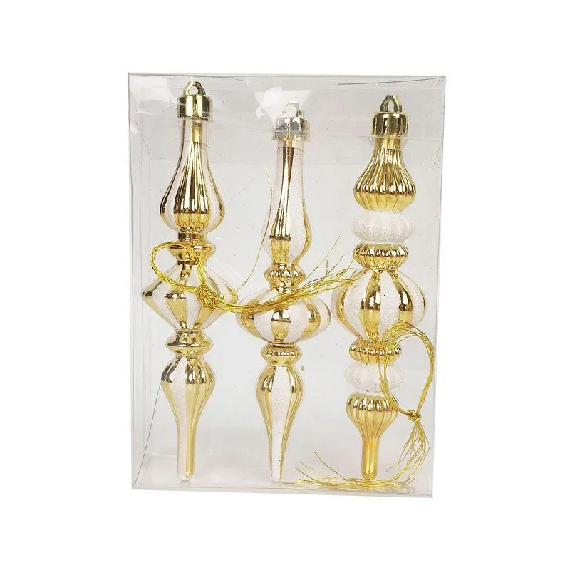 Set de 3 Colgantes de árbol Largo Cotidiana gold 13 cm