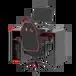 Escritorio Gamer de melamina con alzada negro y rojo