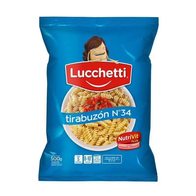 Fideos tirabuzon N34 Lucchetti 500 g.