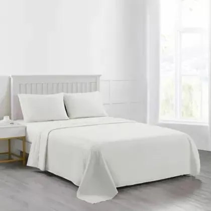 Juego de sábana Queen 180 hilos blanca