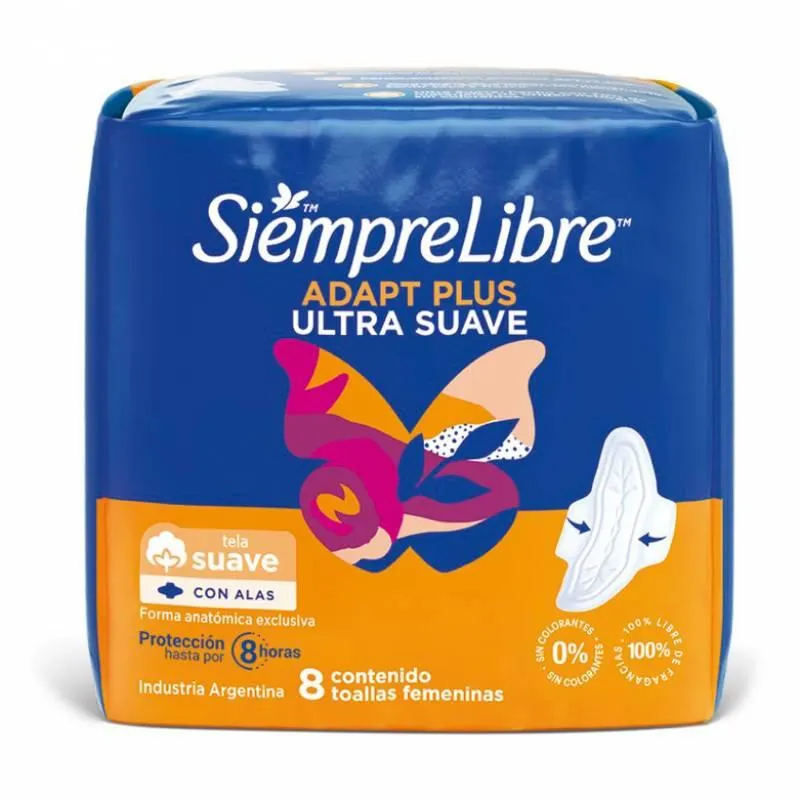 Toalla Higiénica Normal con Alas Suave Siempre Libre x 8 Un.