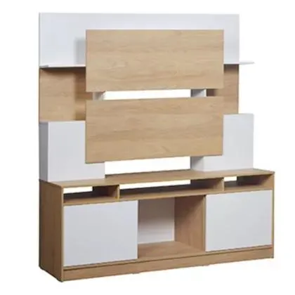 Rack de TV Mesina hasta 55" 184.7 x 180 x 45.5 cm roble y blanco