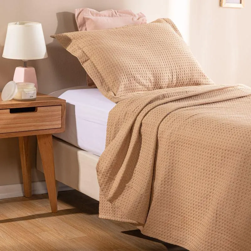 Cubrecama Twin Size Big Waffle