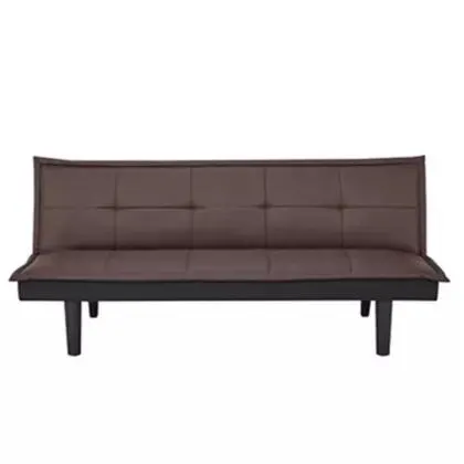 Futón Havanna 3 cuerpos 1 plaza de cuero sintético café