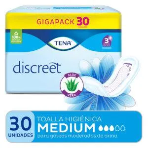200337 Tena T.hig. Discreet Med. Aloe 8x30u.