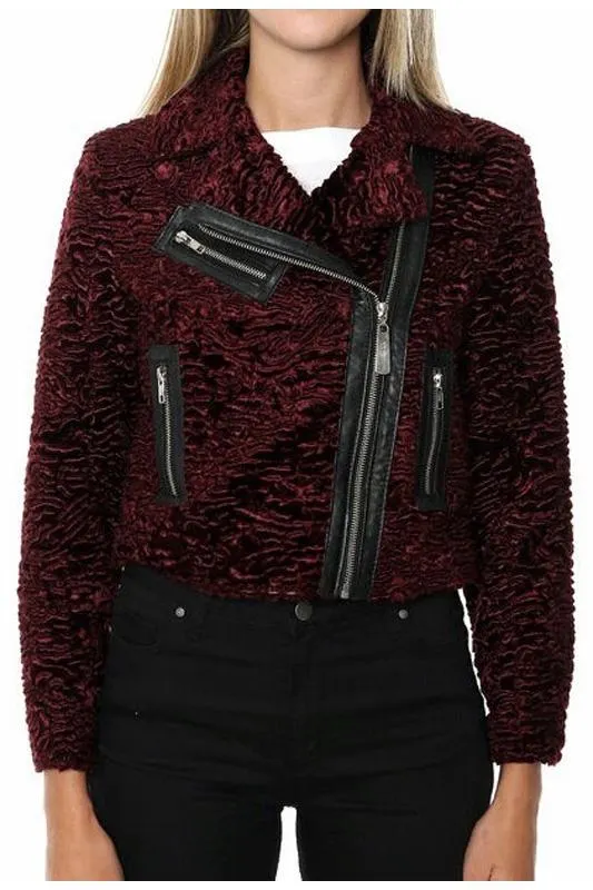 campera de cuero haruka bordo