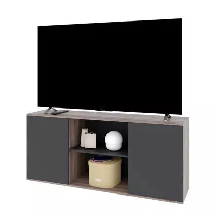 Rack de TV Visión 65" roble gris y negro