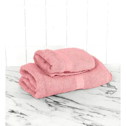 Juego de Toalla y Toallón de Algodón Franco Valente 400 Gr Rosa