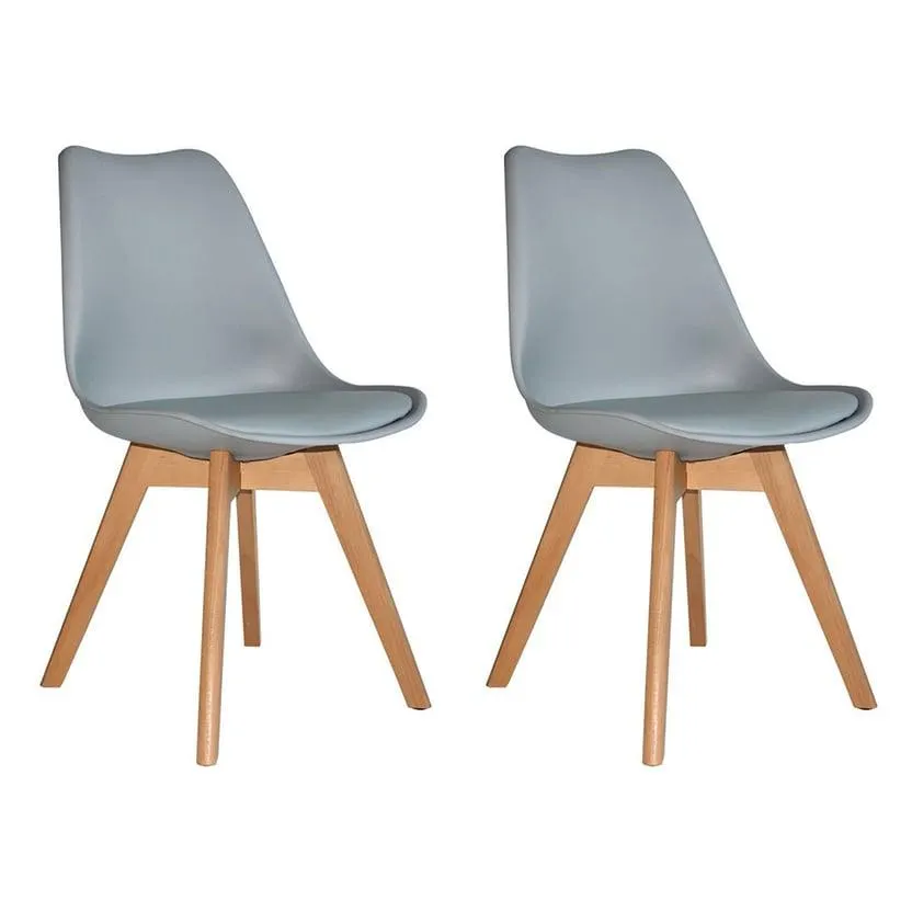 Pack de 2 sillas de comedor Tulip gris