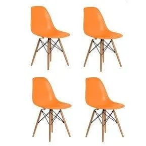 Silla Eames ideal comedor living naranja x 4 unidades