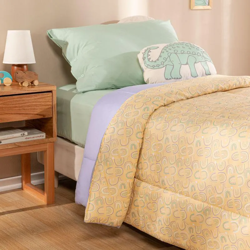 Acolchado 1 Plaza Reversible Arco Corazón