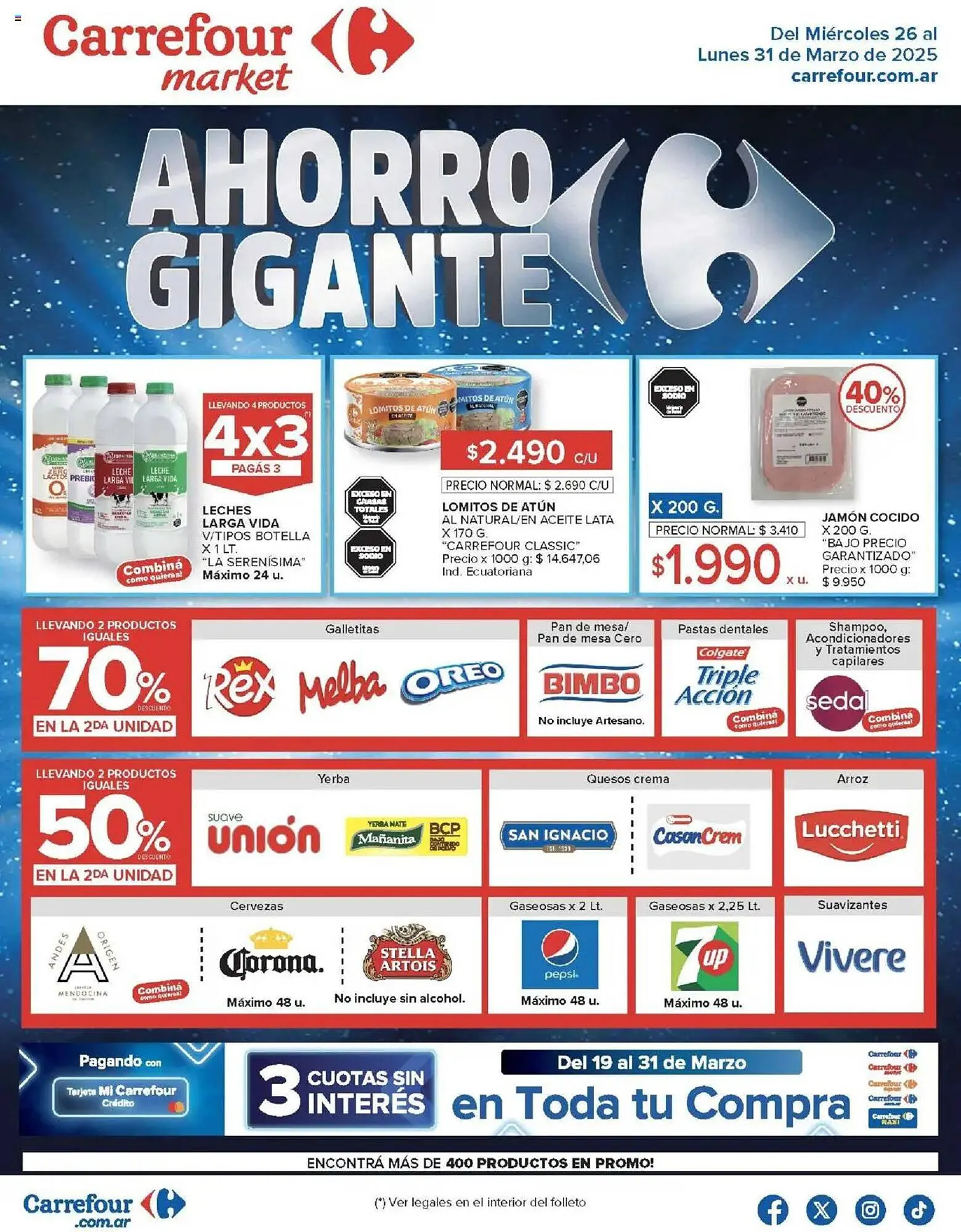 Ofertas de Catálogo Carrefour Market 26 de marzo al 31 de marzo 2025 - Página 1 del catálogo