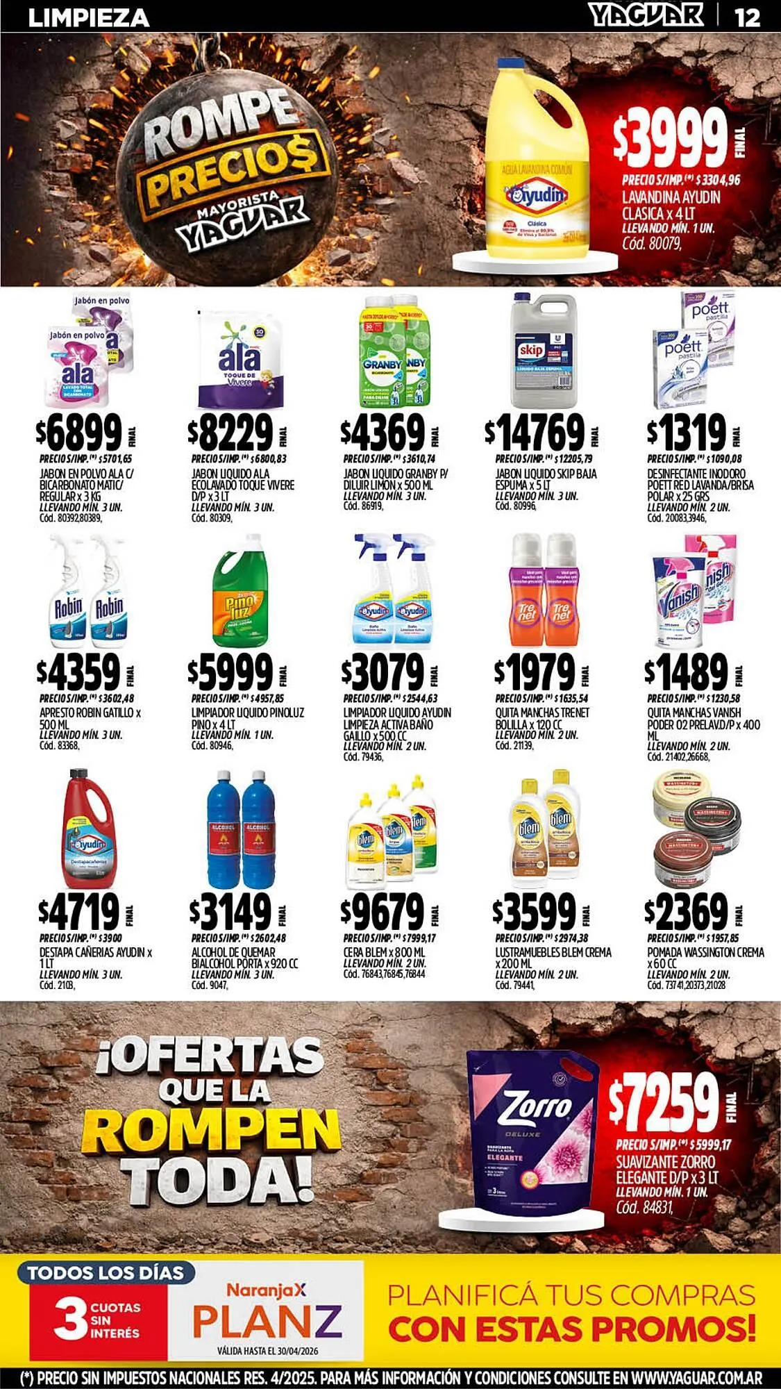 Ofertas de Catálogo Supermercados Yaguar 20 de abril al 26 de abril 2026 - Página 12 del catálogo