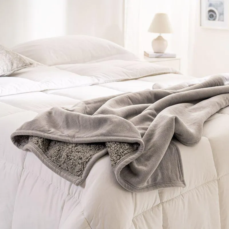 Manta Reversible Corderito Peach Skin