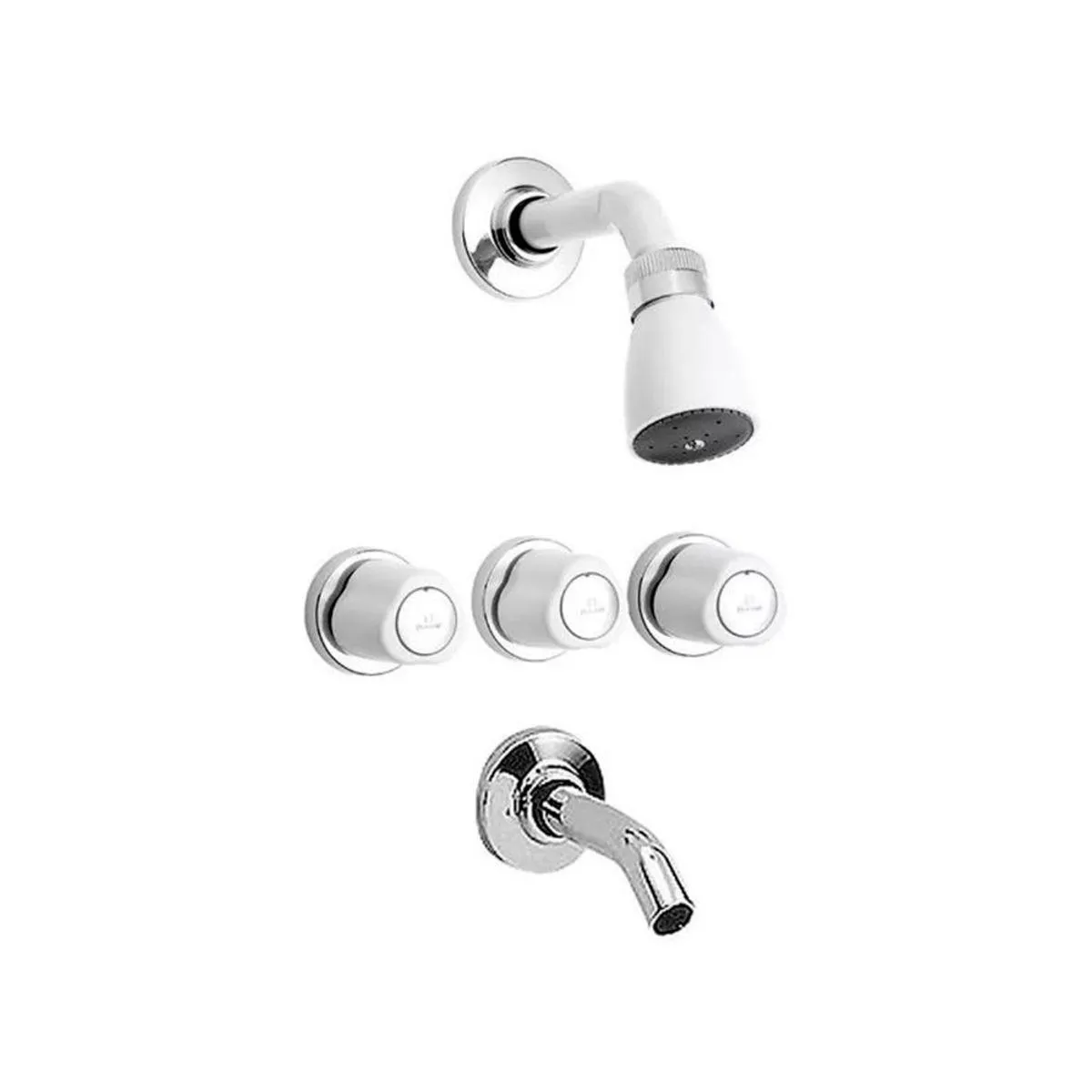 Ducha Embutir Con Transferencia Blanco Básica Plus Peirano