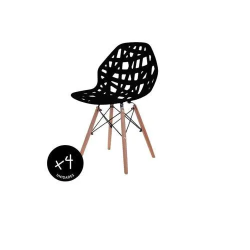 Set de 4 sillas Akron negras Garden Life