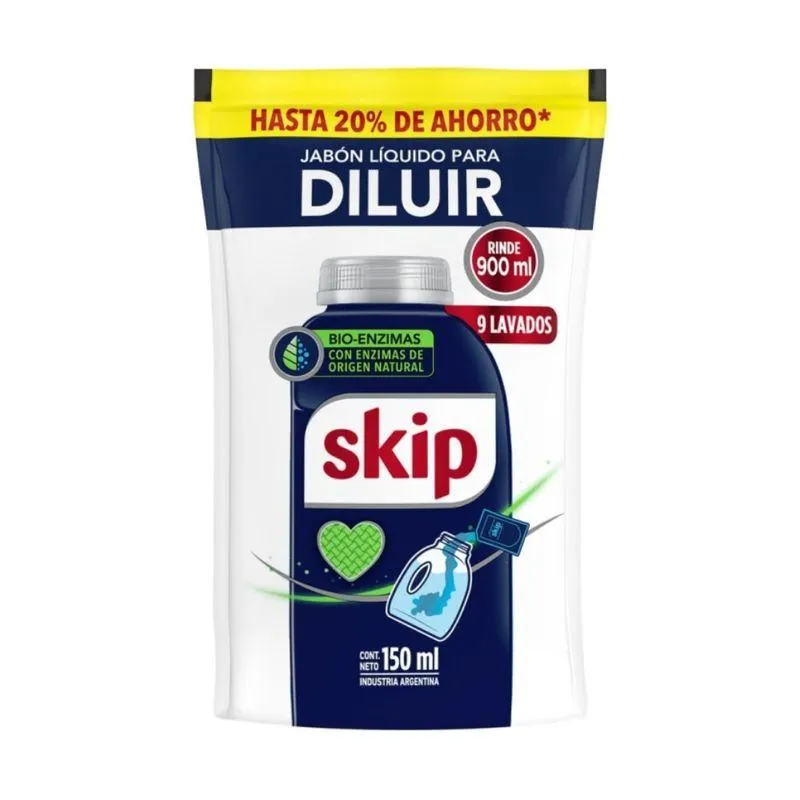 Jabón Líquido Skip Para la Ropa 150 ML.