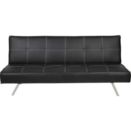 Futón Niza 2 cuerpos 1 1/2 plaza de eco cuero negro
