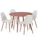 Juego de comedor Anand mesa redonda y 4 sillas