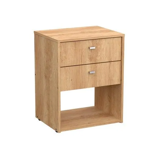 Mesa de luz 2 cajones Nature melamina Nebraska natural Mosconi