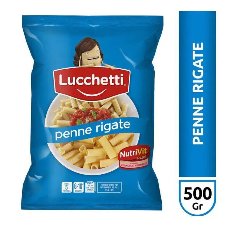 FIDEOS PENNE RIGATE LUCCHETTI X 500 Gr