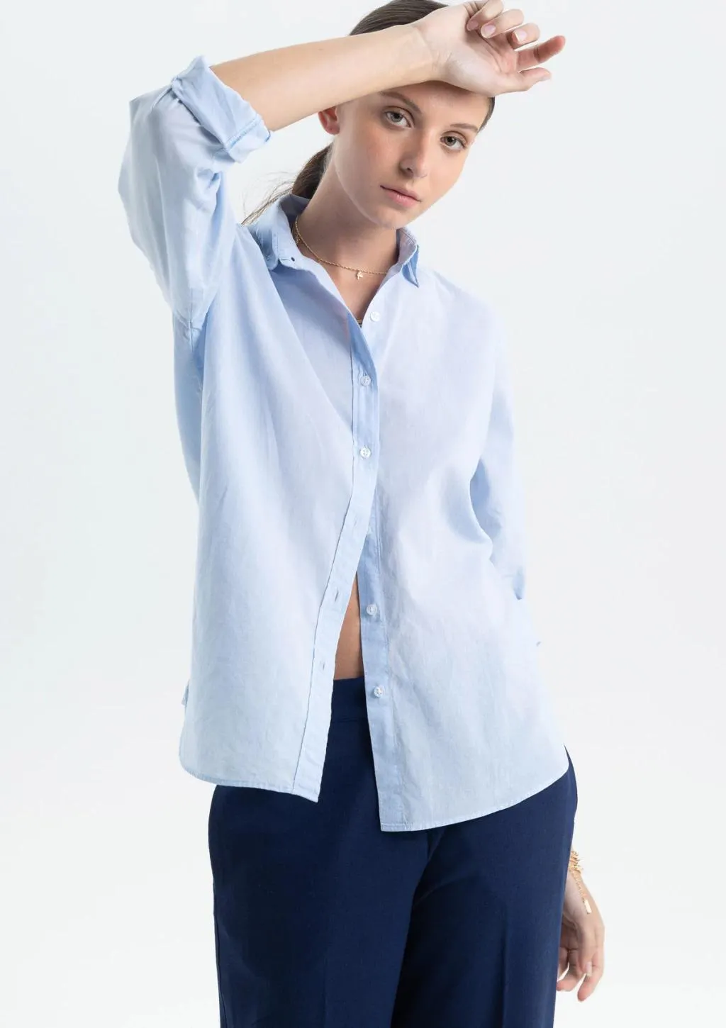 CAMISA HAWAI (CELESTE)