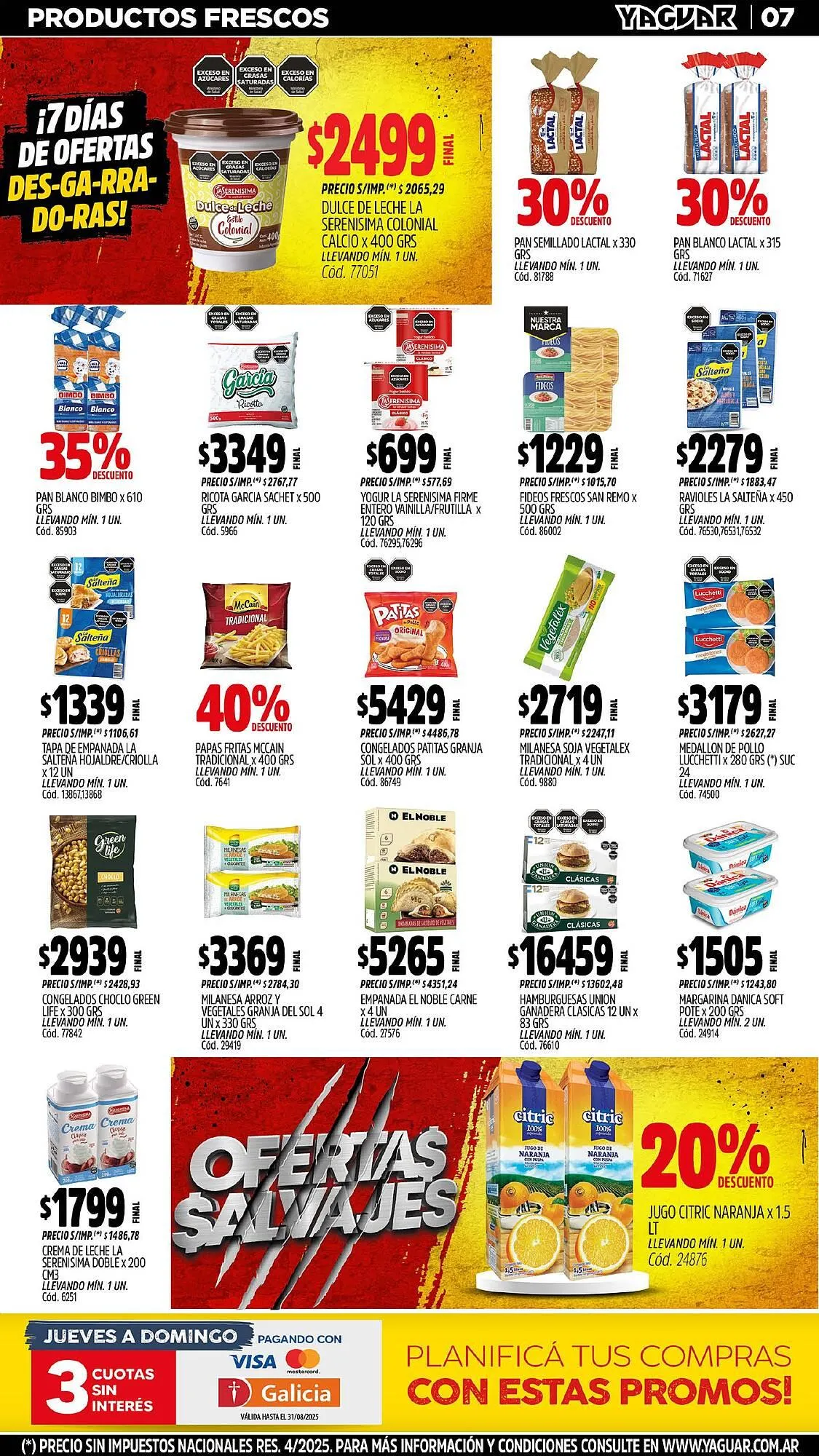Ofertas de Catálogo Supermercados Yaguar 11 de agosto al 18 de agosto 2025 - Página 7 del catálogo