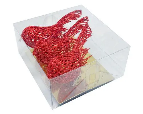 Set de 3 Pájaros Cotidiana rojo 10x9.5 cm