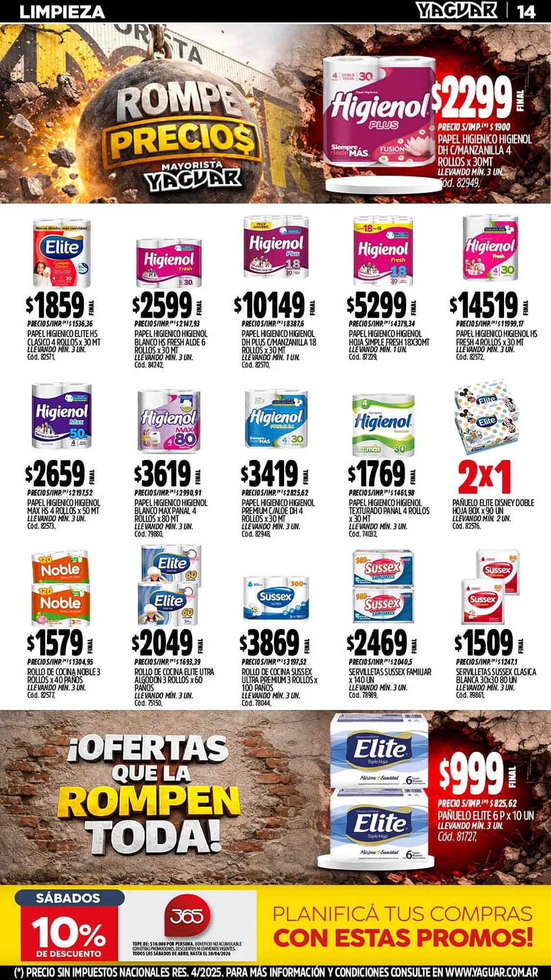 Ofertas de Catálogo Supermercados Yaguar 13 de abril al 19 de abril 2026 - Página 14 del catálogo
